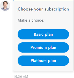 When a shortcode is used, the user sees the rich message (not the shortcode) and can select or enter the required information to complete the form submission.